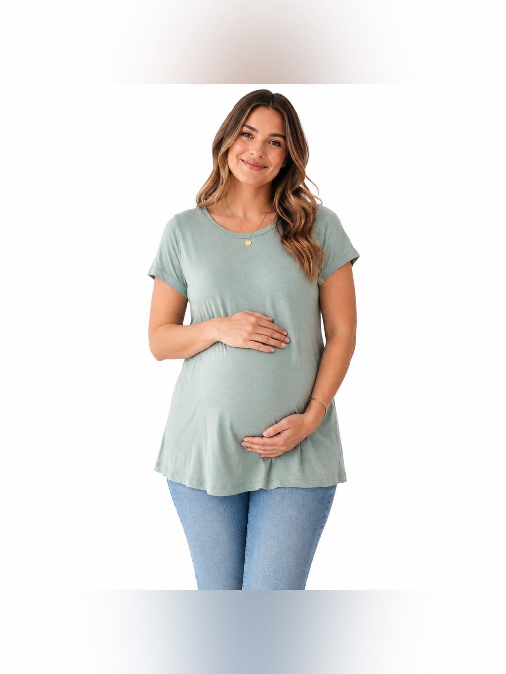 Liz Lange Maternity Mint Green Short Sleeve Tee Top Size Xl
